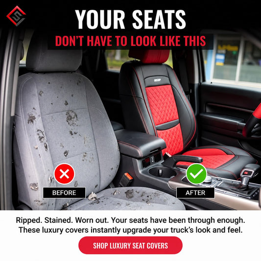 Luxury Seat Covers - Black & Red Truck