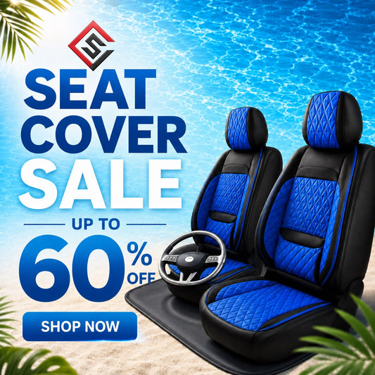 Luxury Seat Covers - Black & Blue Diamond