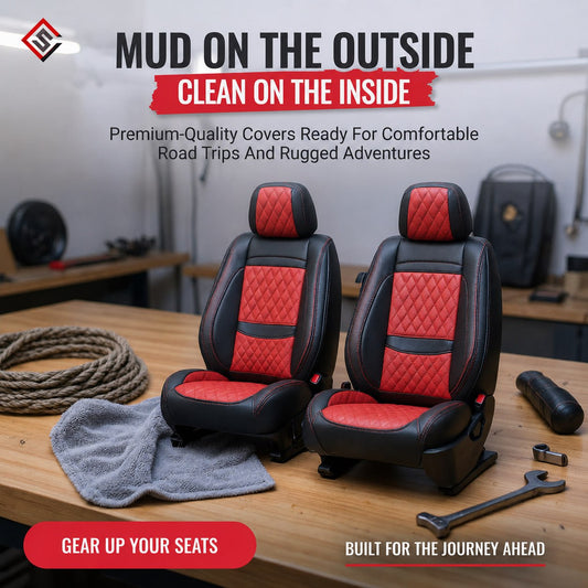 Luxury Seat Covers - Black & Red Workshop